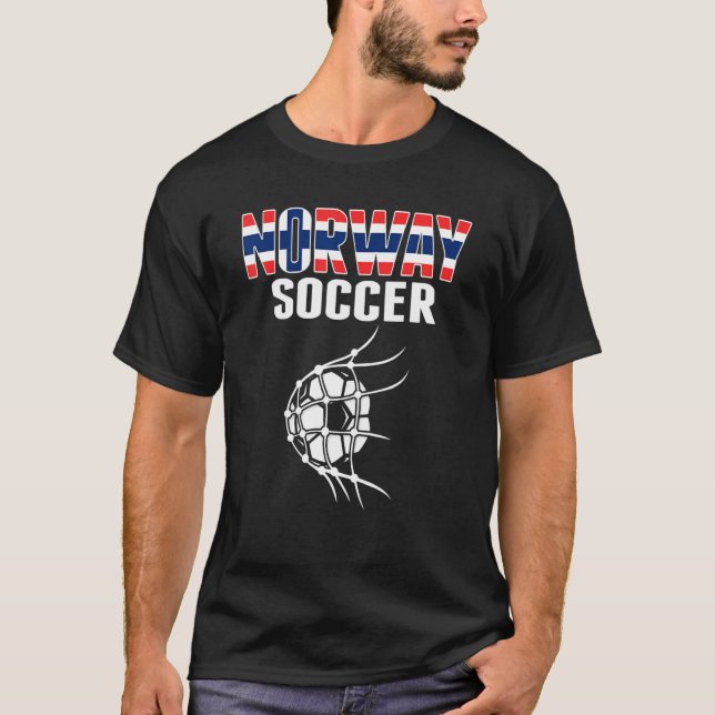 Norway Soccer Ball In Net  Norwegian Football Supp T-Shirt (Front)