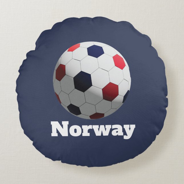 Norway soccer round cushion (Front)