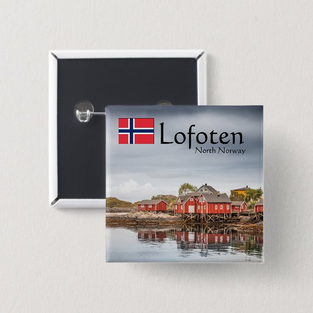 Norway Souvenir 15 Cm Square Badge (Front & Back)