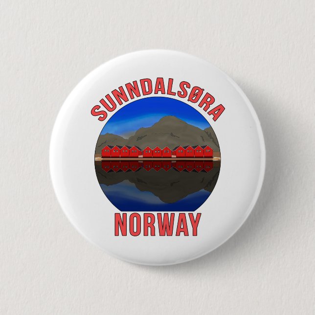 Norway Sunndalsøra Travel Norwegian 6 Cm Round Badge (Front)