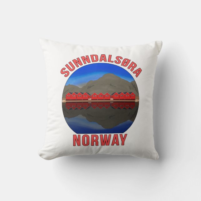 Norway Sunndalsøra Travel Norwegian Cushion (Front)