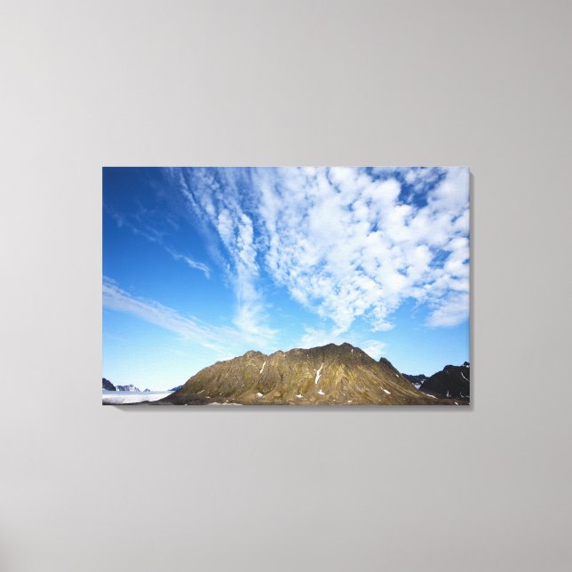 Norway, Svalbard, Clouds above steep cliffs Canvas Print (Front)