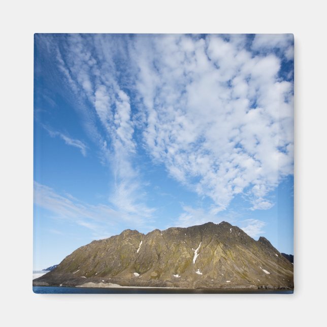 Norway, Svalbard, Clouds above steep cliffs Magnet (Front)