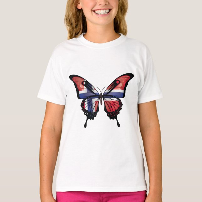 Norway Swallowtail Butterfly Flag T-Shirt (Front)