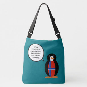 Norway Talking Ms Penguin Personalised  Crossbody Bag