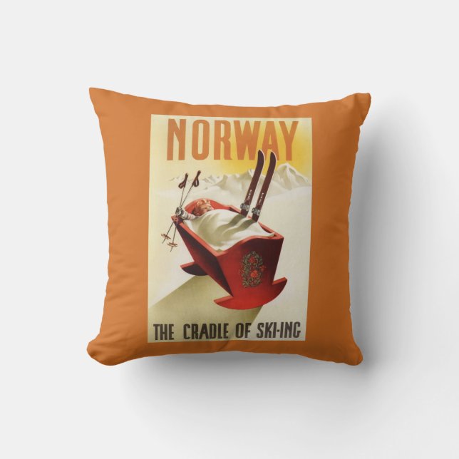Norway - The Cradle of Skiing Cushion (Front)