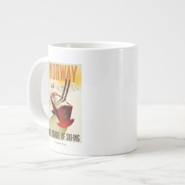 Norway - The Cradle of Skiing Large Coffee Mug (Front Left)