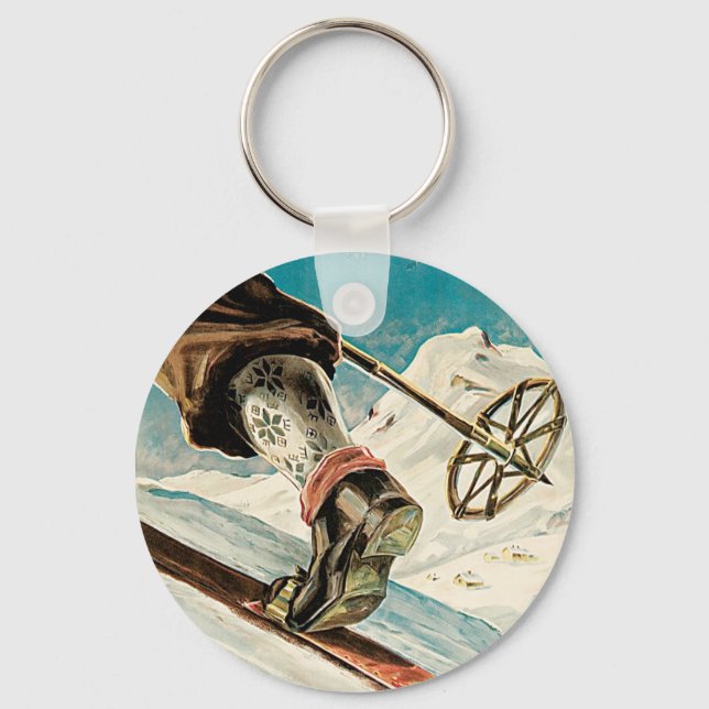 Norway ~ The Home of Skiing Key Ring (Front)