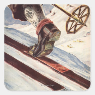 Norway - The Home of Skiing Square Sticker