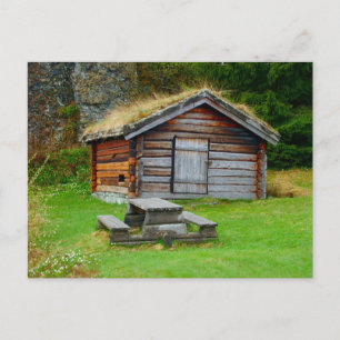 Norway, traditional farmer's hut, high pastures postcard