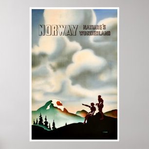 Norway Travel Poster Norwegian Art Nordic Print