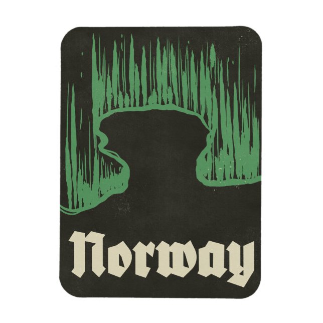 Norway travel ski poster magnet (Vertical)