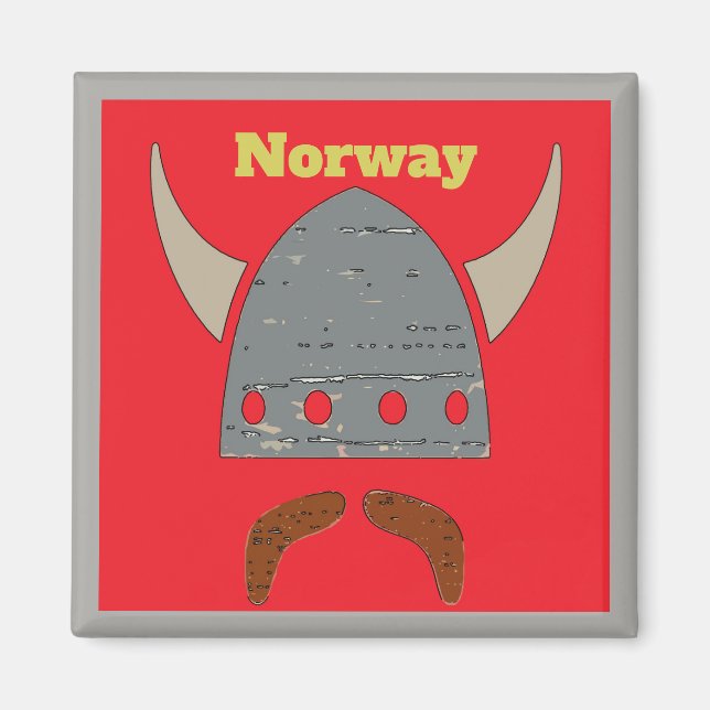 Norway, Viking Head Magnet (Front)
