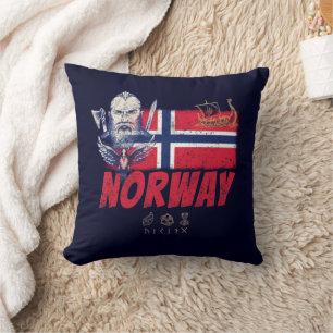 Norway Viking Vintage Flag And Ship Souvenir Cushion