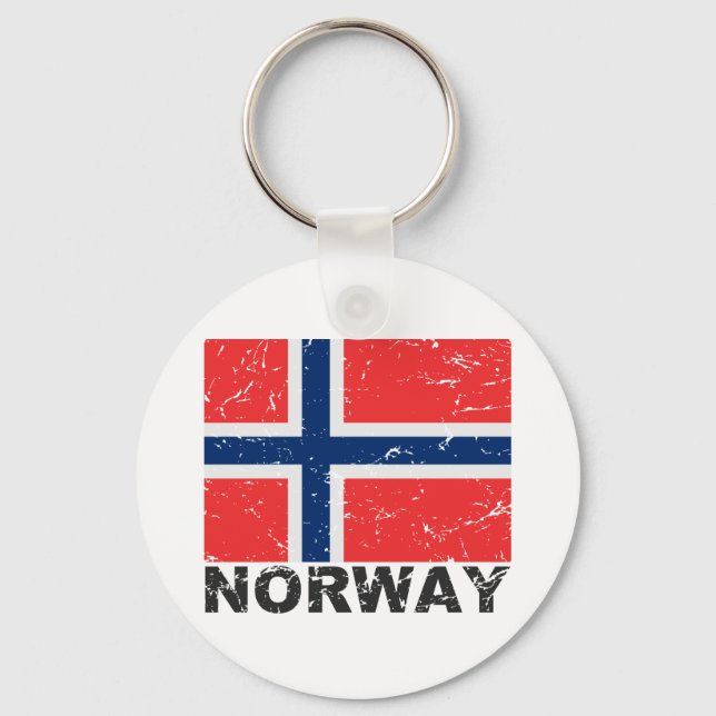 Norway Vintage Flag Key Ring (Front)