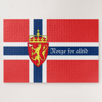 Norway, with coat of arms, Norge for alltid Jigsaw Puzzle