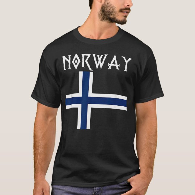Norway With Norwegian Flag T-Shirt (Front)