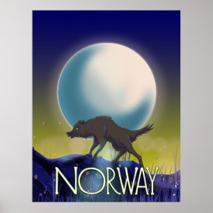 Norway Wolf Poster