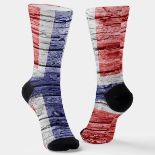 Norway wood flag socks