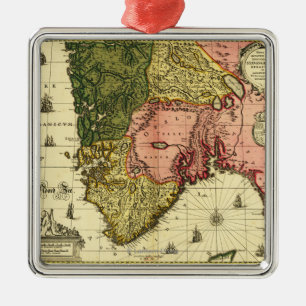 NorwayPanoramic MapNorway Metal Tree Decoration