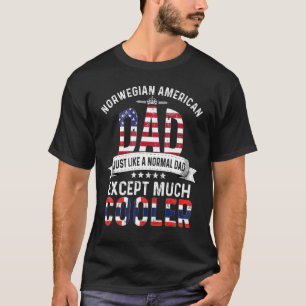 Norwegian American Dad Fathers Day Papa Norway Fla T-Shirt