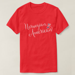 Norwegian American Entwinted Hearts  T-Shirt