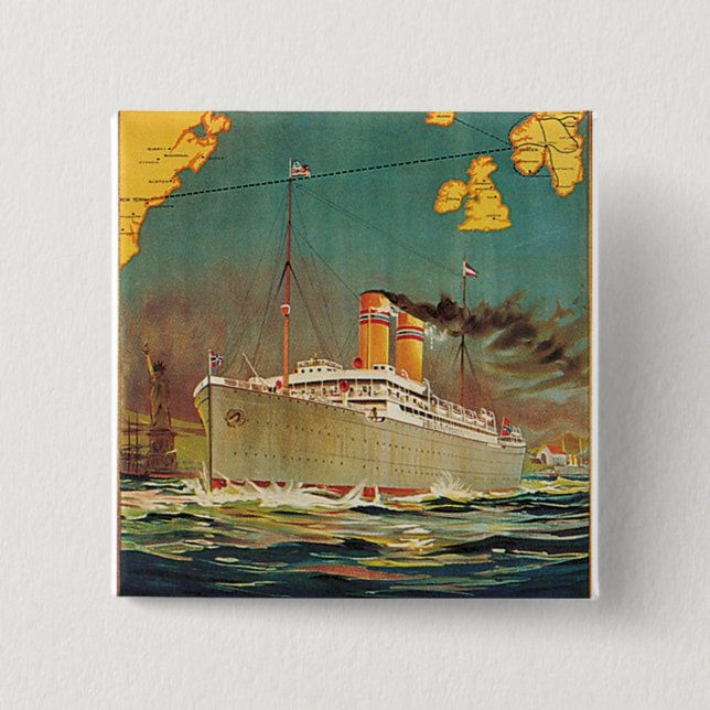 Norwegian American Line 15 Cm Square Badge (Front)