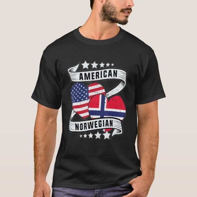Norwegian American shirt Half Norwegian half Ameri (Front)