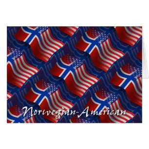 Norwegian-American Waving Flag