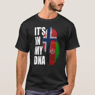 Norwegian And Afghan Mix Dna Flag Heritage T-Shirt