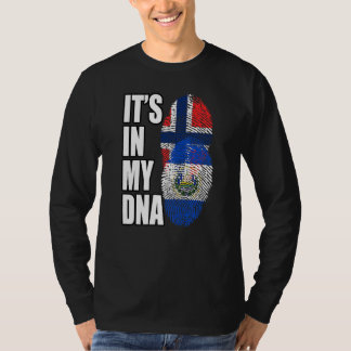 Norwegian And Salvadorian Mix Heritage Flag T-Shirt