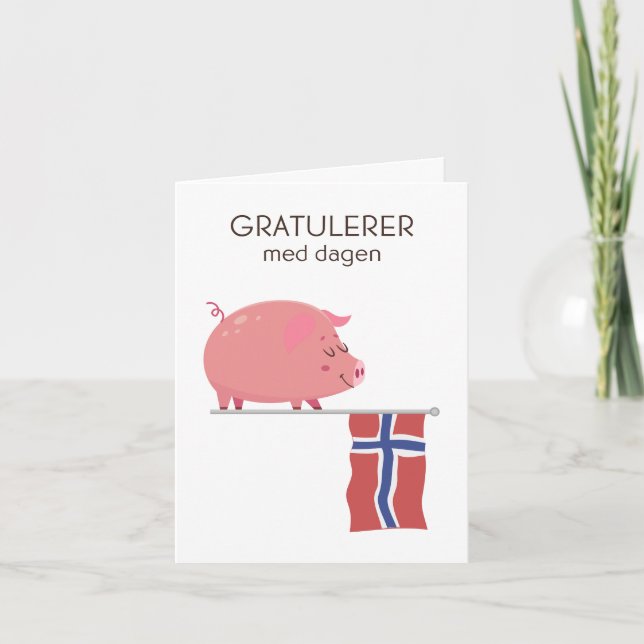 Norwegian Birthday Card – Gratulerer med dagen (Front)