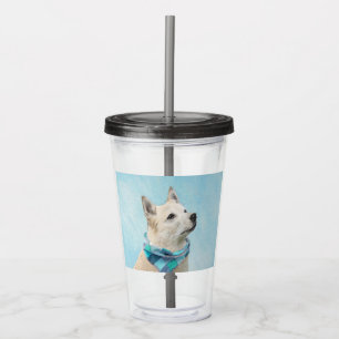 Norwegian Buhund Painting - Cute Original Dog Art Acrylic Tumbler