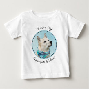 Norwegian Buhund Painting - Cute Original Dog Art Baby T-Shirt