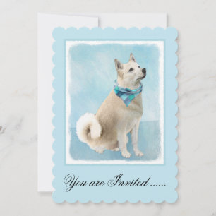 Norwegian Buhund Painting - Cute Original Dog Art Invitation