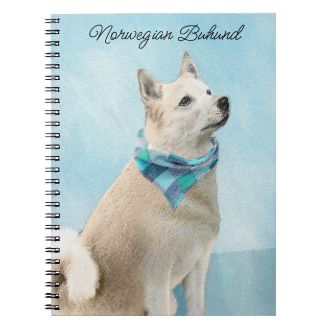Norwegian Buhund Painting - Cute Original Dog Art Notebook (Front)