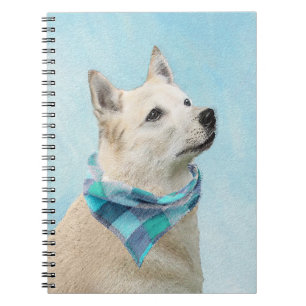 Norwegian Buhund Painting - Cute Original Dog Art Notebook