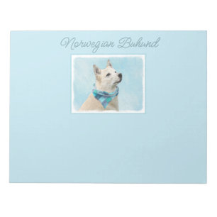 Norwegian Buhund Painting - Cute Original Dog Art  Notepad