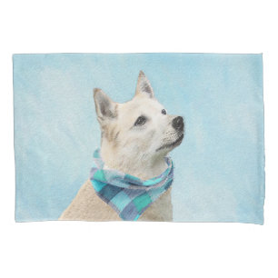 Norwegian Buhund Painting - Cute Original Dog Art Pillowcase