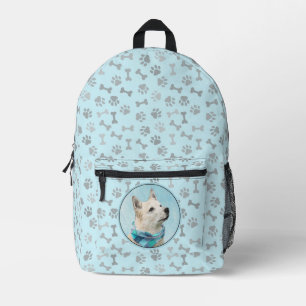 Norwegian Buhund Painting - Cute Original Dog Art Printed Backpack