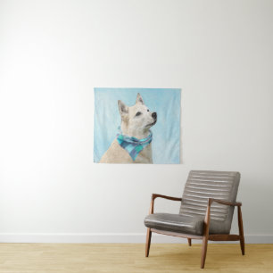 Norwegian Buhund Painting - Cute Original Dog Art Tapestry