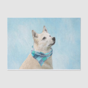 Norwegian Buhund Painting - Cute Original Dog Art Tissue Paper