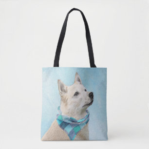 Norwegian Buhund Painting - Cute Original Dog Art Tote Bag