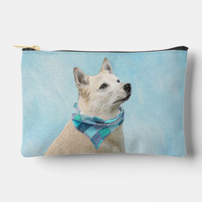 Norwegian Buhund Painting Wheaten Original Dog Art Accessory Pouch (Front)