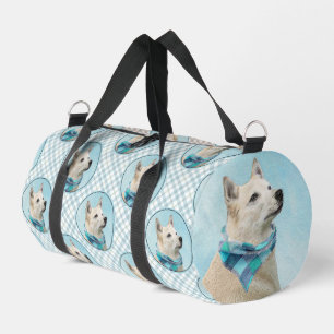Norwegian Buhund Painting Wheaten Original Dog Art Duffle Bag