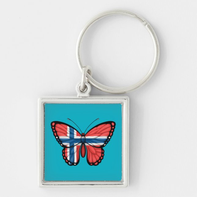 Norwegian Butterfly Flag Key Ring (Front)