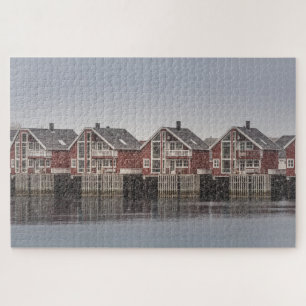 Norwegian cabins in the snow jigsaw puzzle