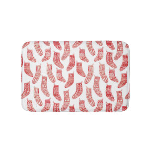 Norwegian Christmas Stockings Pattern Bath Mat