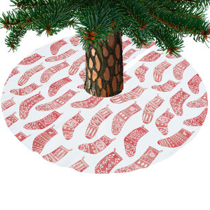 Norwegian Christmas Stockings Pattern Brushed Polyester Tree Skirt