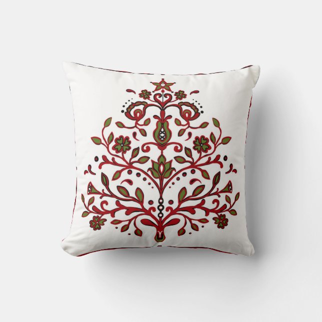 Norwegian Christmas Tree Pillow (Front)